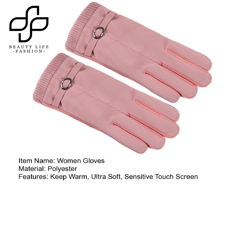 1 Đôi Găng Tay Siêu Mềm Giữ Ấm Chống Thấm Nước Có Thể Chạm Màn Hình Cảm Ứng Thời Trang Mùa Đông Cho Nữ