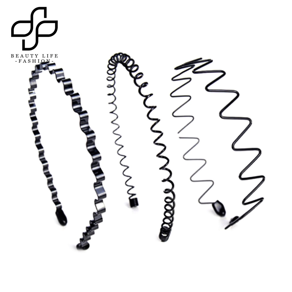 Bộ 3 Băng Đô Cài Tóc Màu Trơn Độ Co Giãn Cao Thời Trang