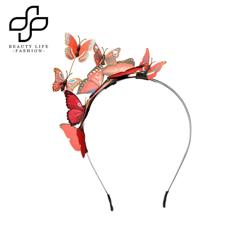 Băng Đô Cài Tóc Bằng Nhựa Hình Bướm Ba Chiều Sáng Tạo