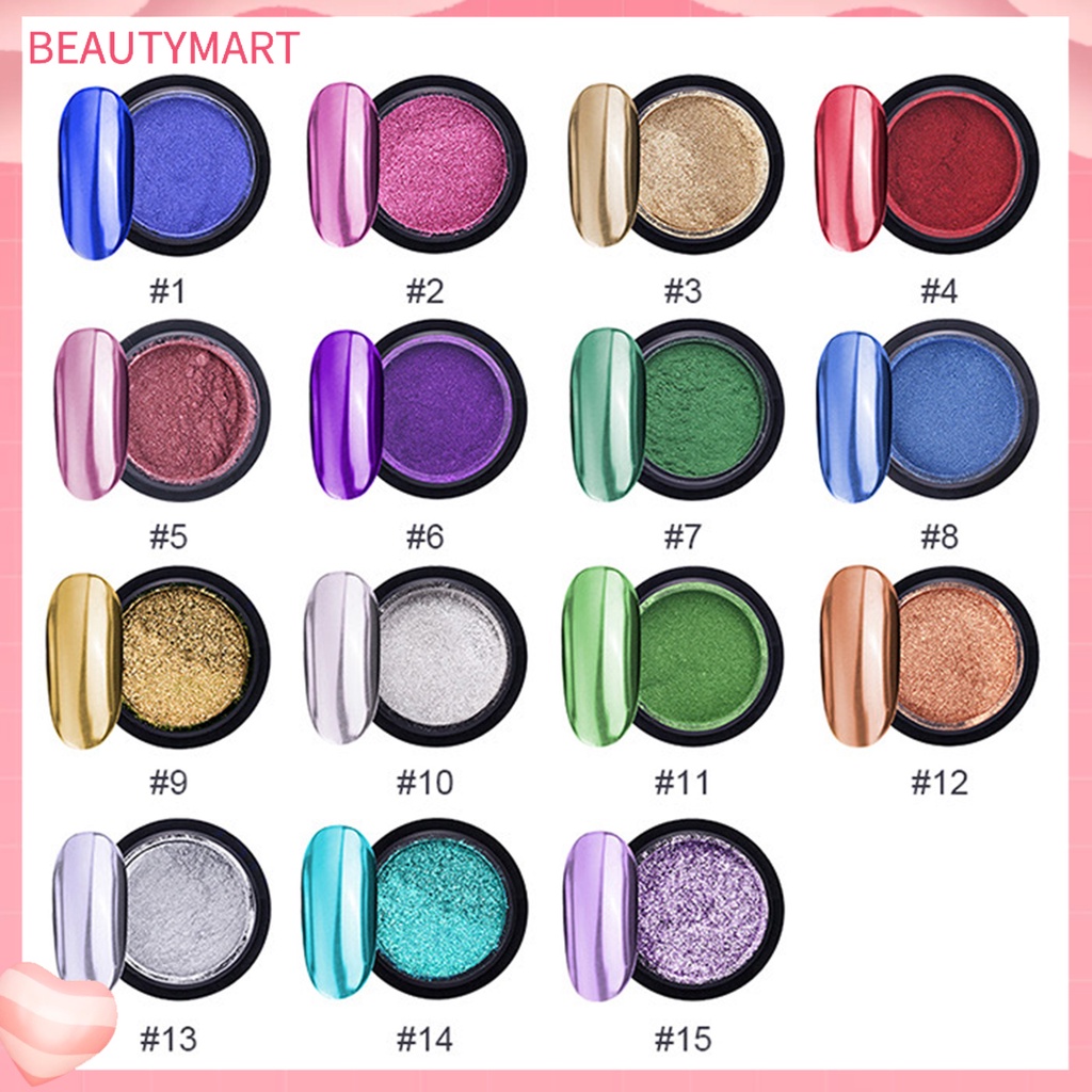 Hộp Bột Kim Tuyến Hiệu Ứng Chrome Tráng Gương Phủi Bụi Làm Móng Nghệ Thuật Thời Trang Cho Nữ [beautymart]