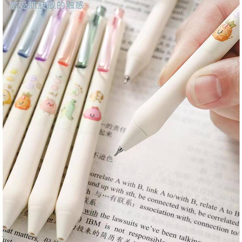 Bút Mực Gel Ngòi 0.5mm In Họa Tiết Trái Cây Phong Cách Nhật Bản