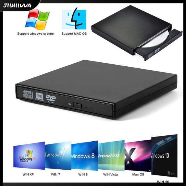 Đầu Đọc Đĩa Dvd Cd Rw Kết Nối Usb Cho Windows 98 / 8 / 10 Laptop Pc