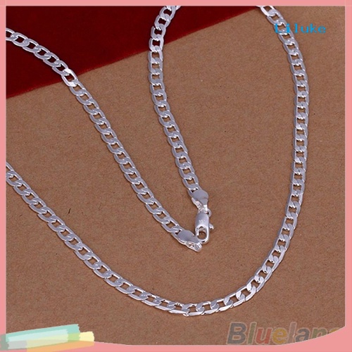 Vòng cổ Hợp Kim Mạ Bạc Bản Dẹt 4mm Thời Trang