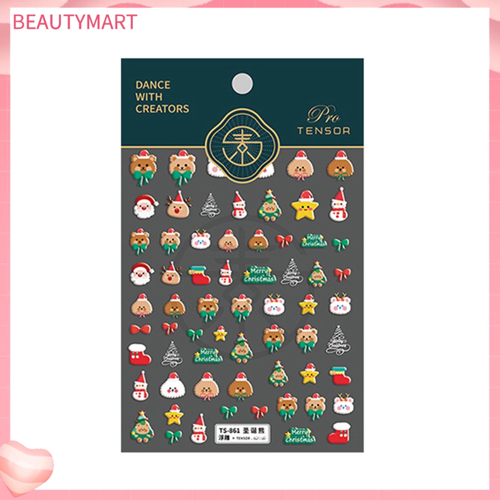 Miếng Dán Trang Trí Móng Tay 5D Chủ Đề Giáng Sinh