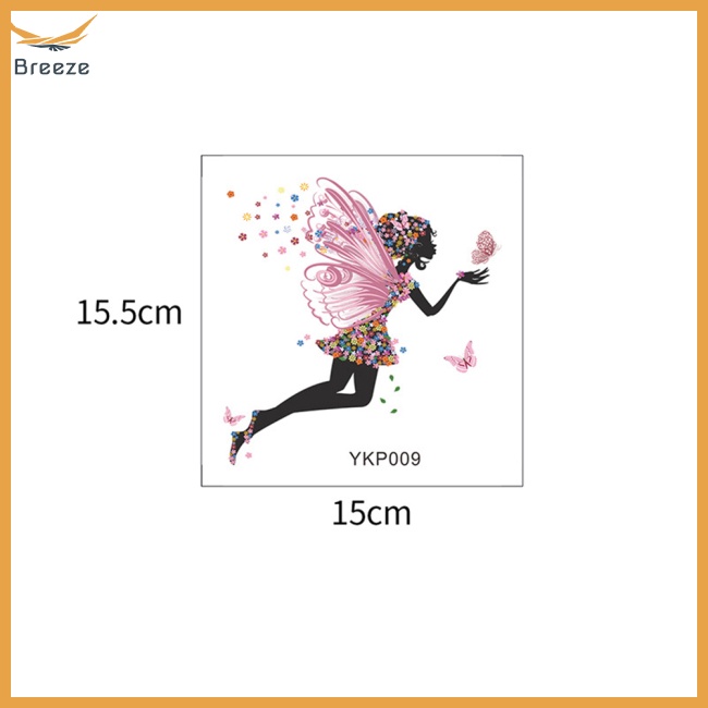 Miếng Dán Công Tắc Trang Trí Hình Cánh Bướm / Cô Gái Hoạt Hình Dạ Quang Phát Sáng Trong Bóng Tối