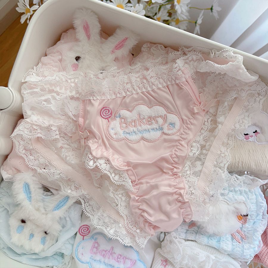 Quần Lót Ren Mỏng Thoáng Khí In Họa Tiết Hoạt Hình Phong Cách Lolita Nhật Bản Dễ Thương Cho Nữ