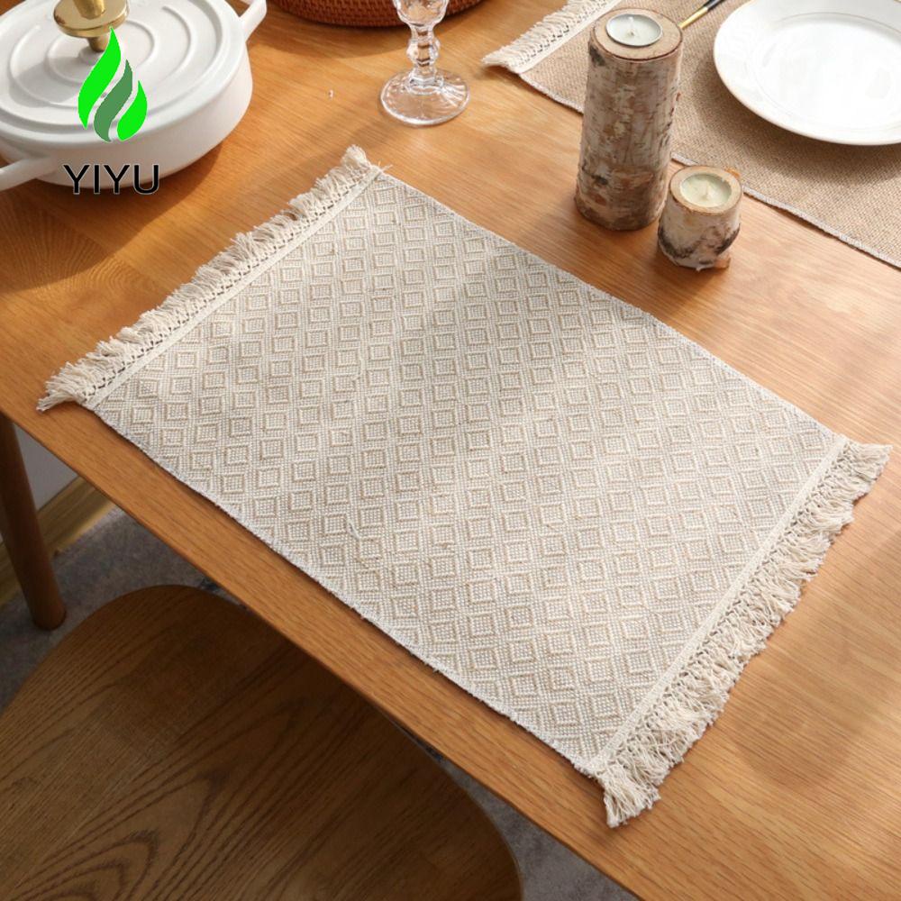 YIYU 1 Tấm Thảm Trải Bàn Bằng Cotton Lanh Tự Nhiên Phong Cách Nhật Bản Trang Trí Nhà Cửa / Tiệc Tùng