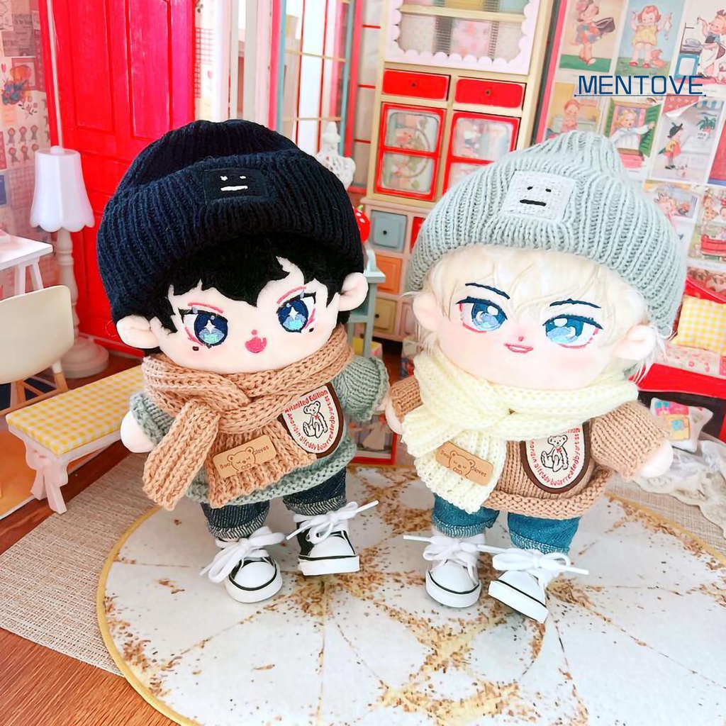 Áo Sweater Vải Cotton Dệt Kim 20cm In Hình Gấu Dễ Thương Cho Búp Bê