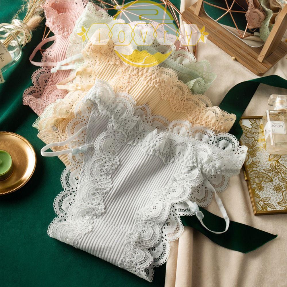 Quần Lót Cotton Phối Ren Màu Sắc Ngọt Ngào Phong Cách Vintage Cho Nữ