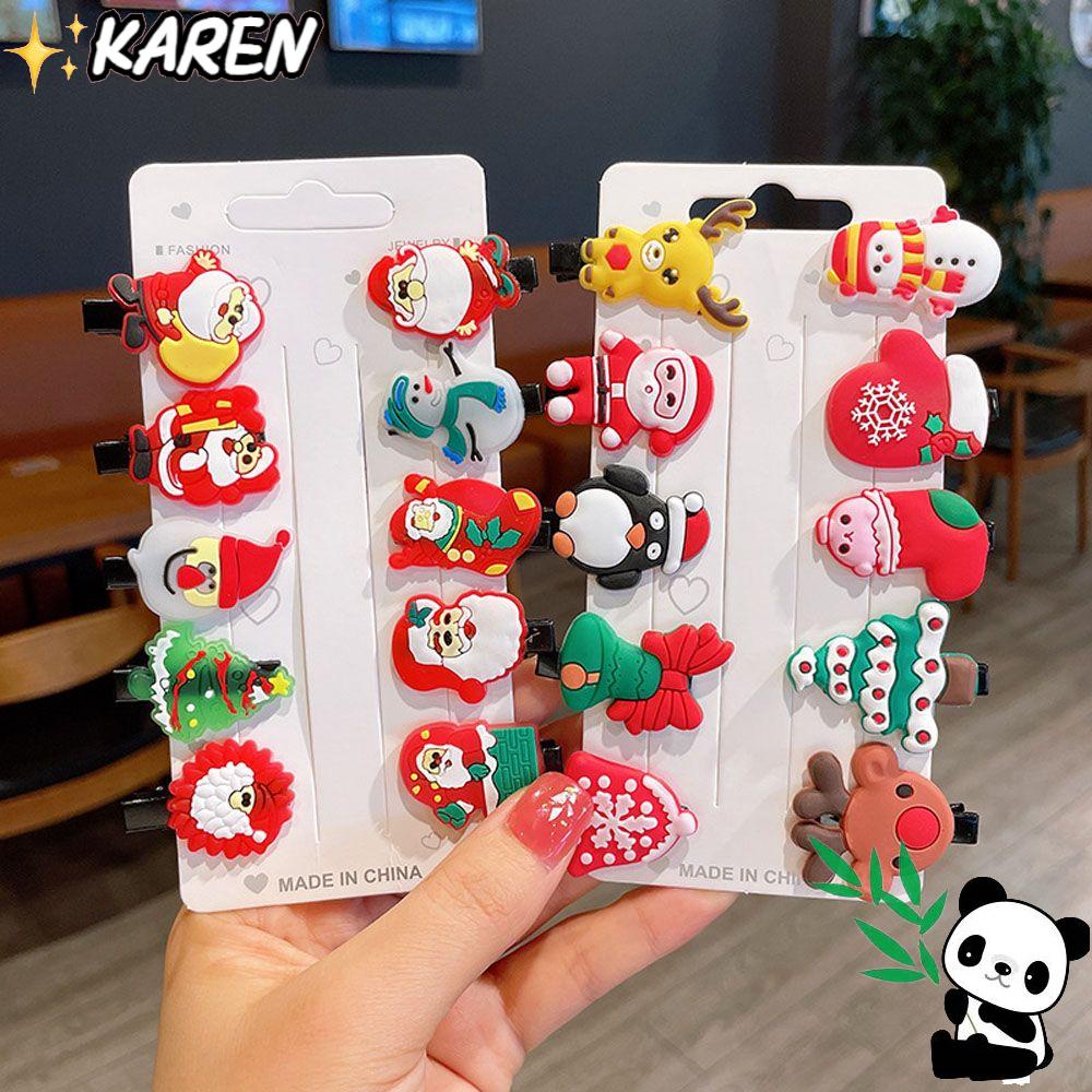 Set 10 Kẹp Tóc Phong Cách Giáng Sinh Thời Trang