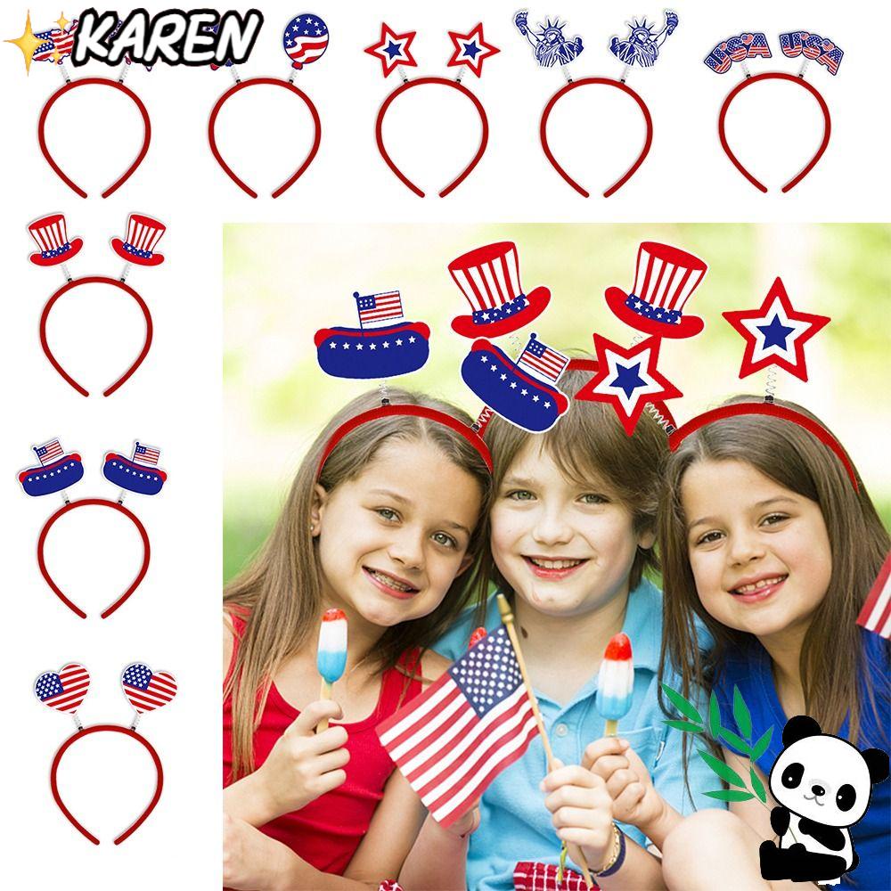 Bộ 8 Băng Đô Cài Tóc KAREN 4th July 2023 Happy US Truyền Thống Dùng Dự Tiệc Độc Lập Dành Cho Nữ
