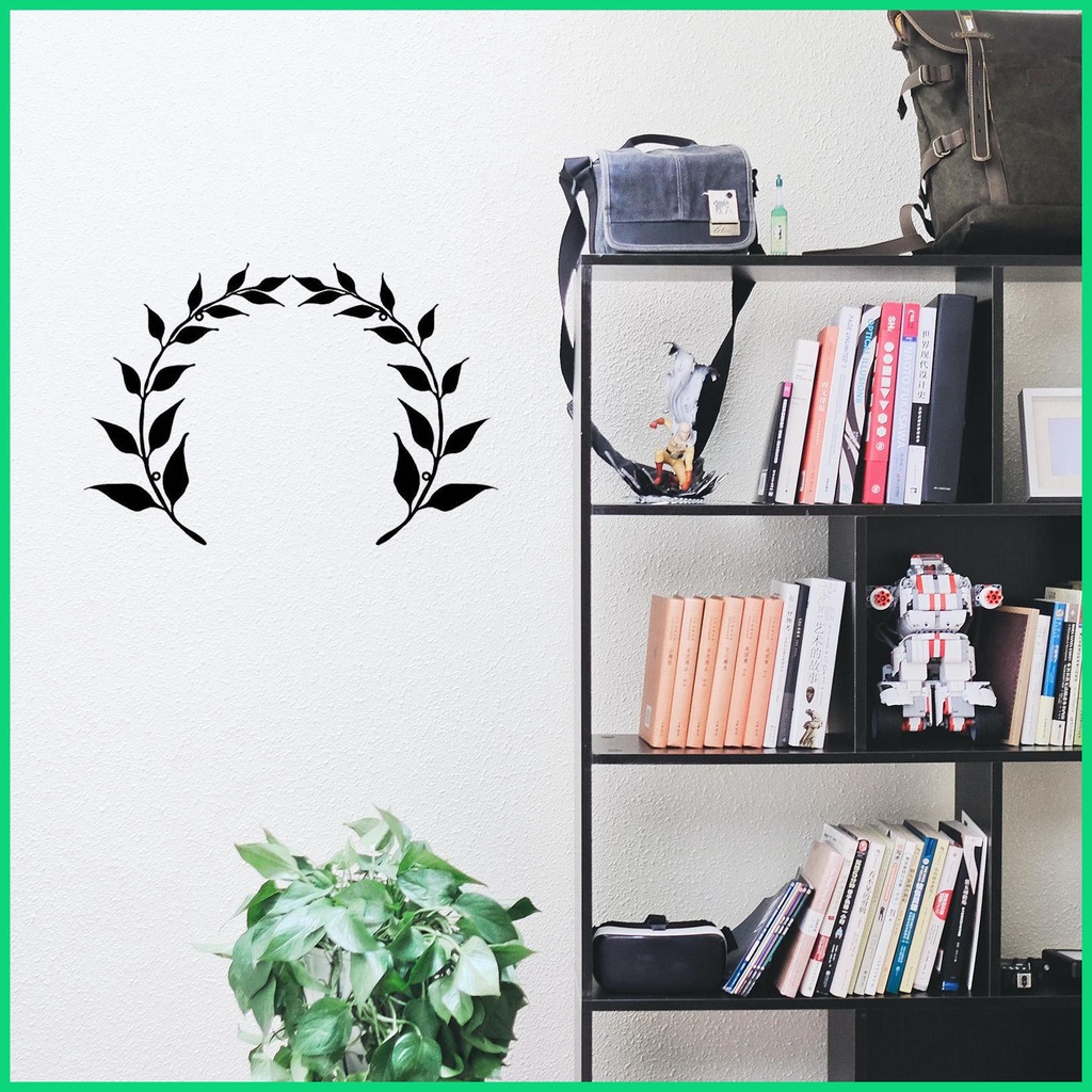 Set 2 Phụ Kiện Treo Tường Trang Trí Hình Lá Cây Màu Đen Bằng Sắt