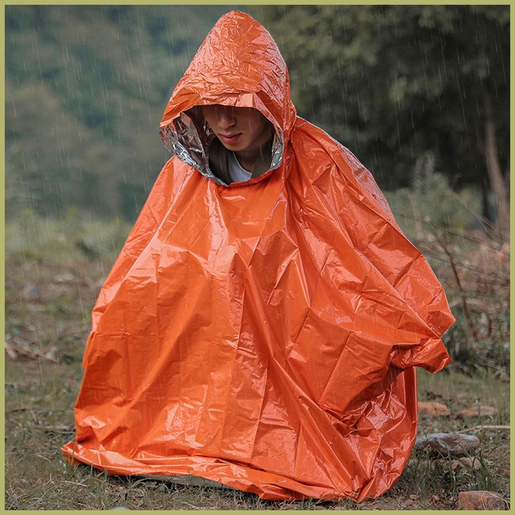 Người lớn Áo mưa Poncho Áo mưa Poncho Mưa Cape Áo mưa Màng nhôm PE không thấm nước Áo mưa có túi áo mưa di động ngoài trời phản quang dày