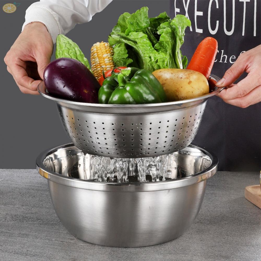【VARSTR】Mixing Bowl 26x26x10cm Durable Kitchenware Set Stainless Steel Tool New