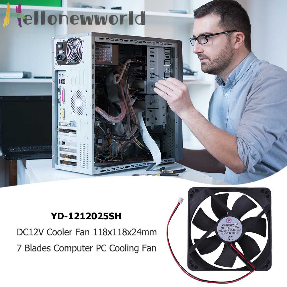 Yd- YD-Túi Đựng Đồ Dùng Tiện Lợi1212025Quạt Tản Nhiệt 7 Cánh SH DC12V 118x118x24mm Cho Máy Tính