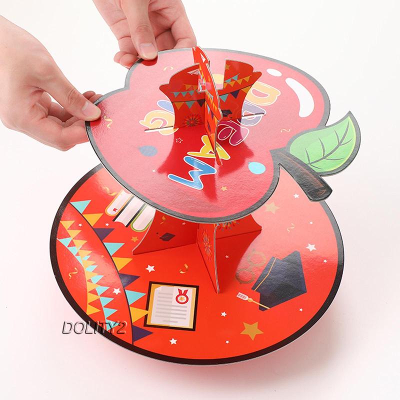 [Dolity2] Giá Đỡ Bánh Cupcake 3 Tầng Bằng Giấy Các Tông Màu Cho Nông Trại