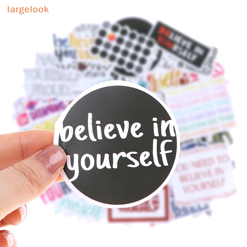 Set 50 Miếng Dán Kích Thước Lớn In Chữ Motivational Life Trang Trí Laptop / Phòng Học DIY