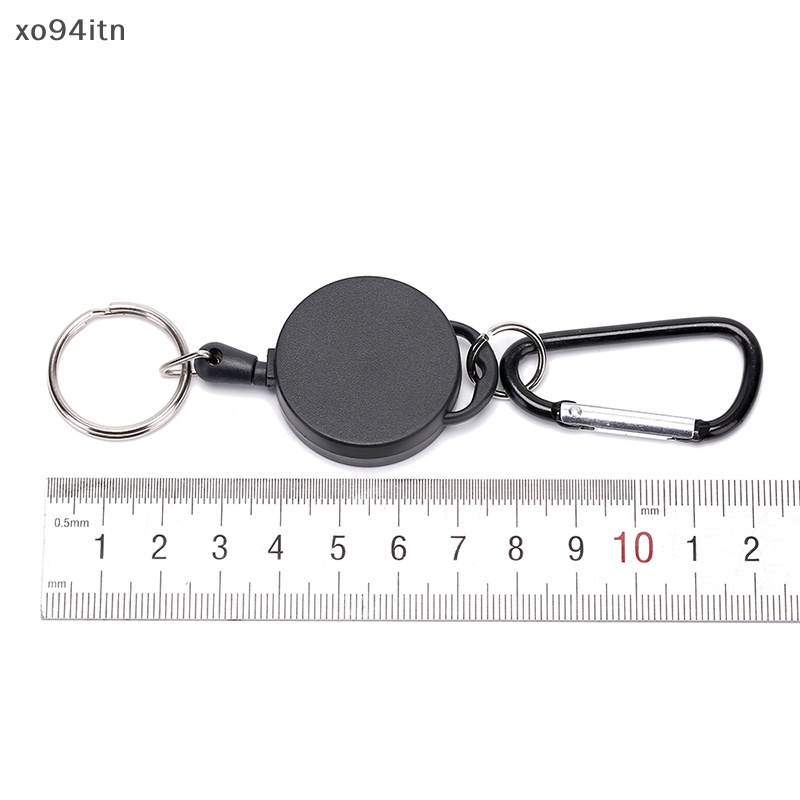 Tn Móc Chìa Khóa Bằng Thép Cuộn Dây Màu Đen Có Thể Thu Gọn n
