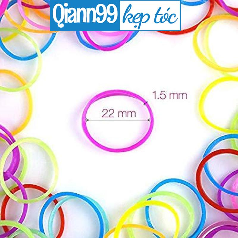 Set 100 dây buộc tóc thời trang bằng cao su dùng một lần dành cho bé gái