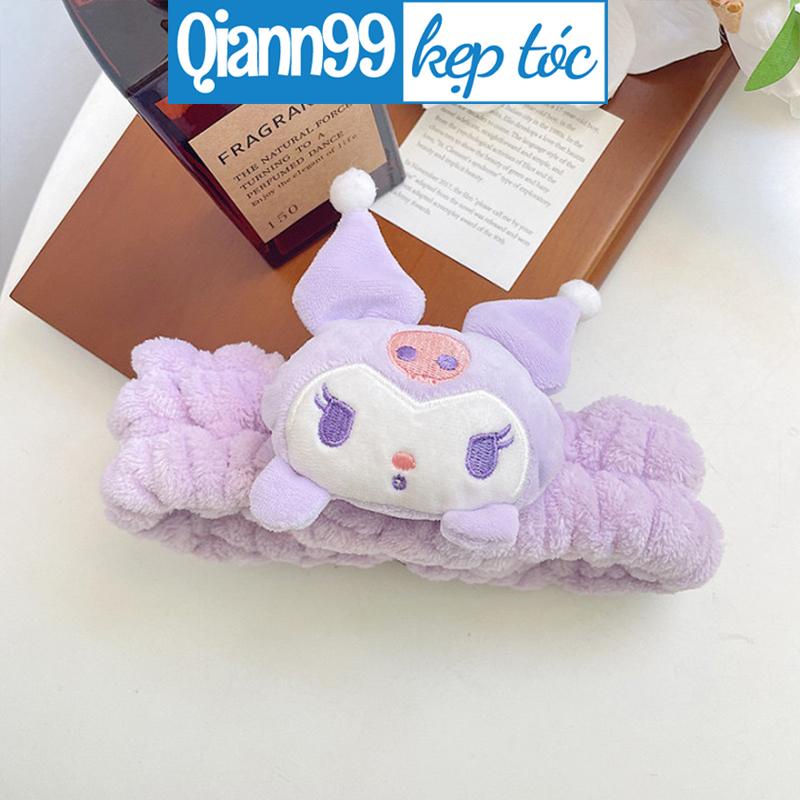 SANRIO Băng Đô Cài Tóc Rửa Mặt Họa Tiết Hoạt Hình Chó Kuromi Thời Trang Hàn Quốc Cho Nữ