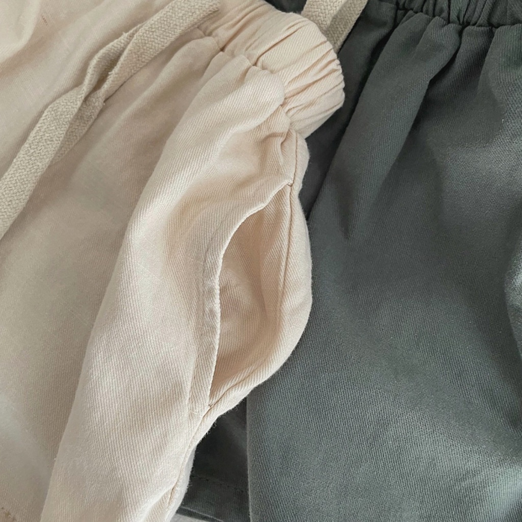 Quần Short cotton Lanh Màu Sắc Đơn Giản Phong Cách Nhật Bản Cho Bé