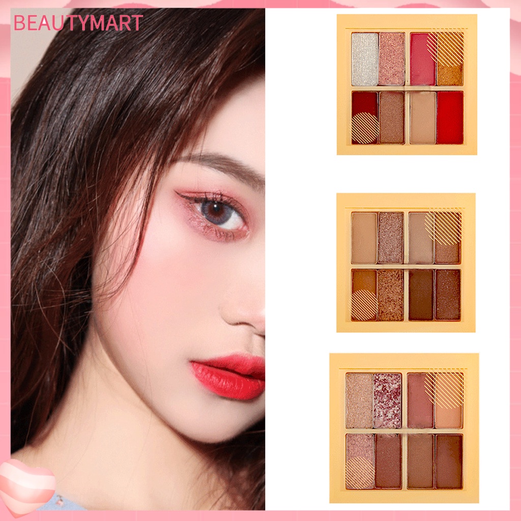 Bảng Phấn Mắt beautymart 4g 8 Màu Tông Nhũ Và Lì Trang Điểm Lâu Trôi Chống Nhòe Cho Nữ