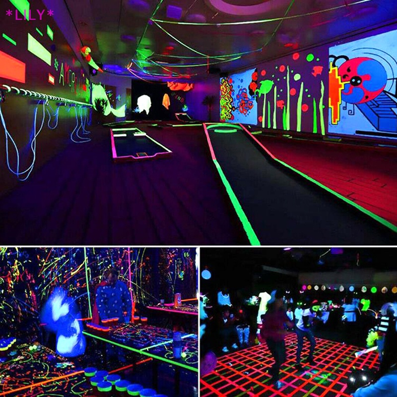 Lily UV phản ứng băng Blacklight huỳnh quang Băng phát sáng trong bóng tối Neon gaffer uuu