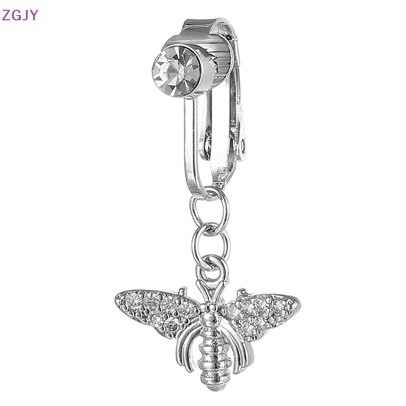 Khuyên Rốn Hình Ong Bằng Thép Đính Đá Zircon Quyến Rũ Sáng Tạo Mới