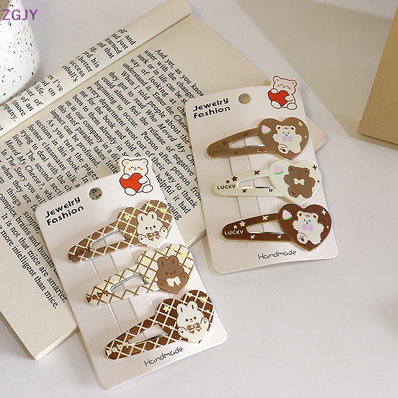 Set 3 Kẹp Tóc Hình Gấu Dễ Thương Cho Bé Gái Mới