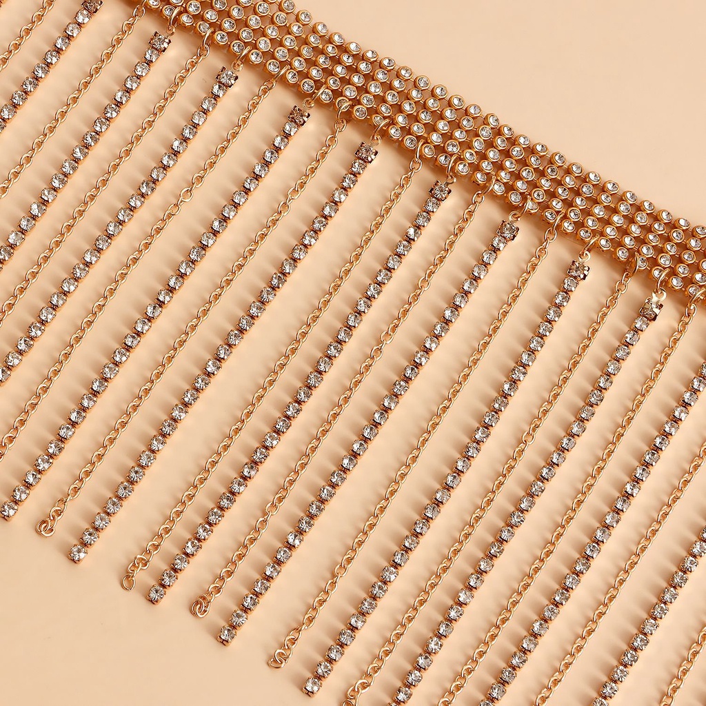 1 Chuỗi Dây Đeo Đùi Tua Rua Đính Đá Zircon Cao Cấp Dễ Phối Đồ