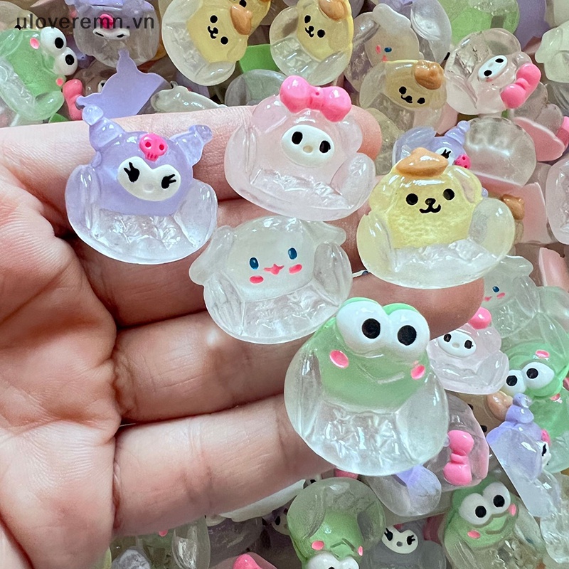 SANRIO Uloveremn Set 5 Đồ trang trí Búp Bê Mini Hoạt Hình Melody Cinnamon Kuromi Dạ Quang Trang Trí Tiểu Cảnh