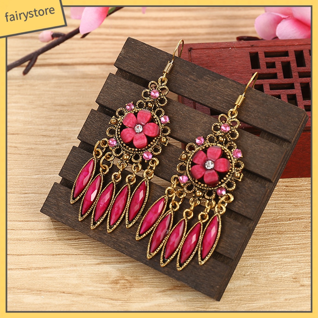 1 Đôi Bông Tai Hình Hoa Đính Đá Lấp Lánh Dành Cho Nữ