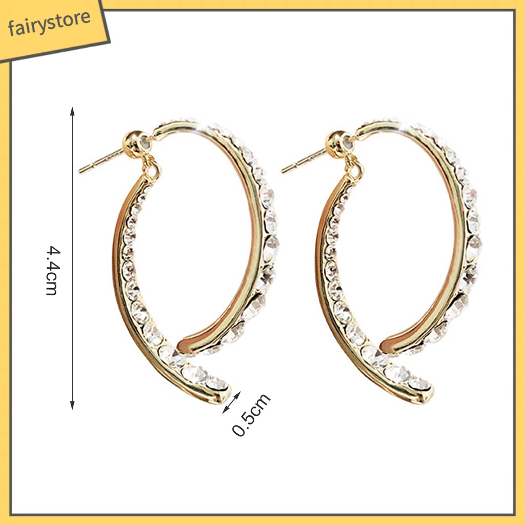 [FRO] 1 Đôi Bông Tai Đính Đá Zircon Kiểu Đuôi Cá Thanh Lịch Lãng Mạn Cho Nữ