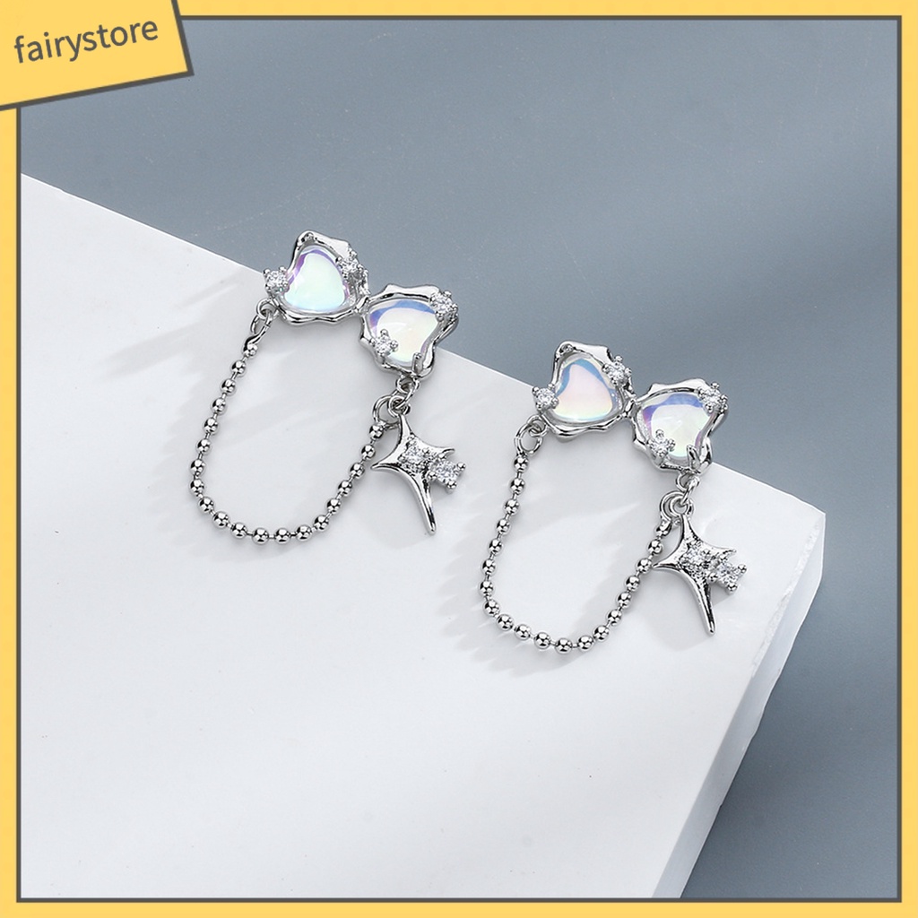 1 Khuyên Tai Dáng Dài Đính Đá Zircon Thời Trang