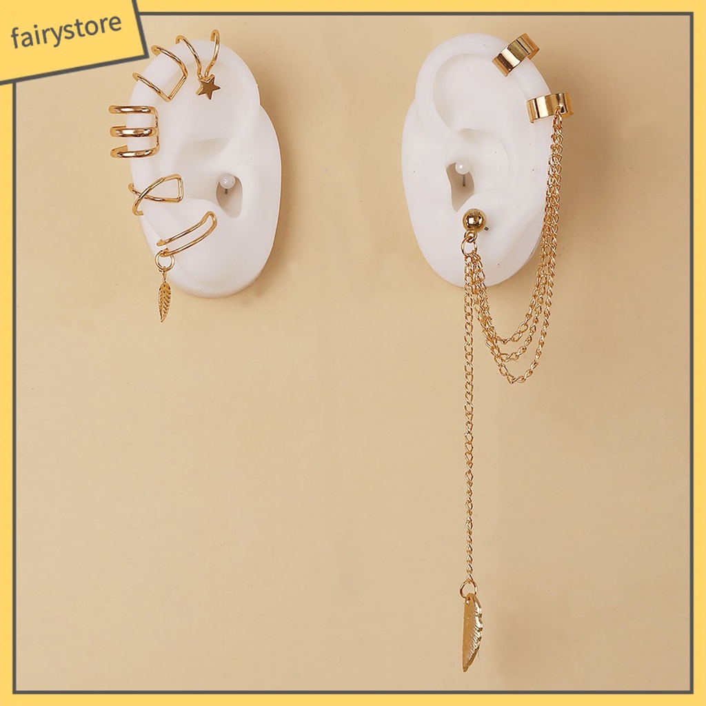 Set 7 Khuyên Tai Hợp Kim Nhỏ Xinh Phong Cách Đường Phố