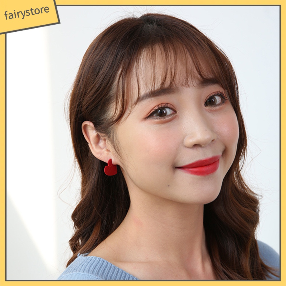 1 / 2 Đôi Bông Tai Hình Trái Tim Thời Trang Cho Nữ