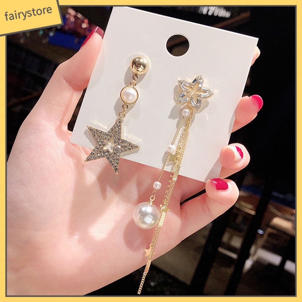 1 Đôi Bông Tai Hình Nơ Đính Ngọc Trai Giả Phong Cách Vintage