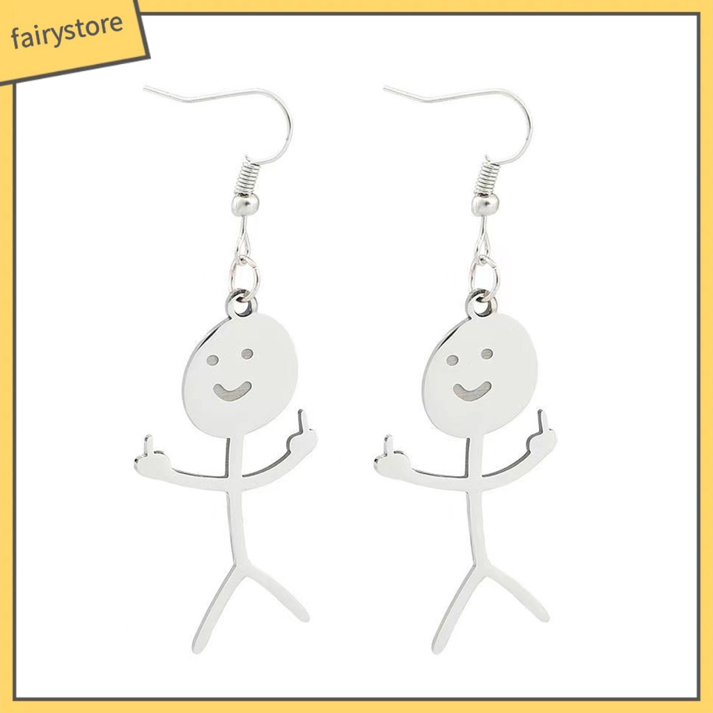 [FRO] 1 Đôi Bông Tai Móc Hình Học Mạ Điện Thủ Công Trang Trí Mắt Vui Nhộn Phong Cách Punk Thời Trang Cho Nữ