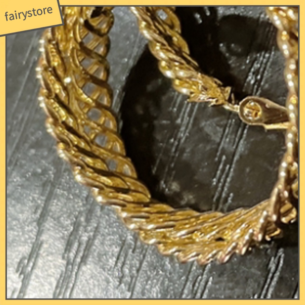 1 Đôi Bông Tai Tròn Rỗng Cao Cấp Phong Cách Vintage Dành Cho Nữ