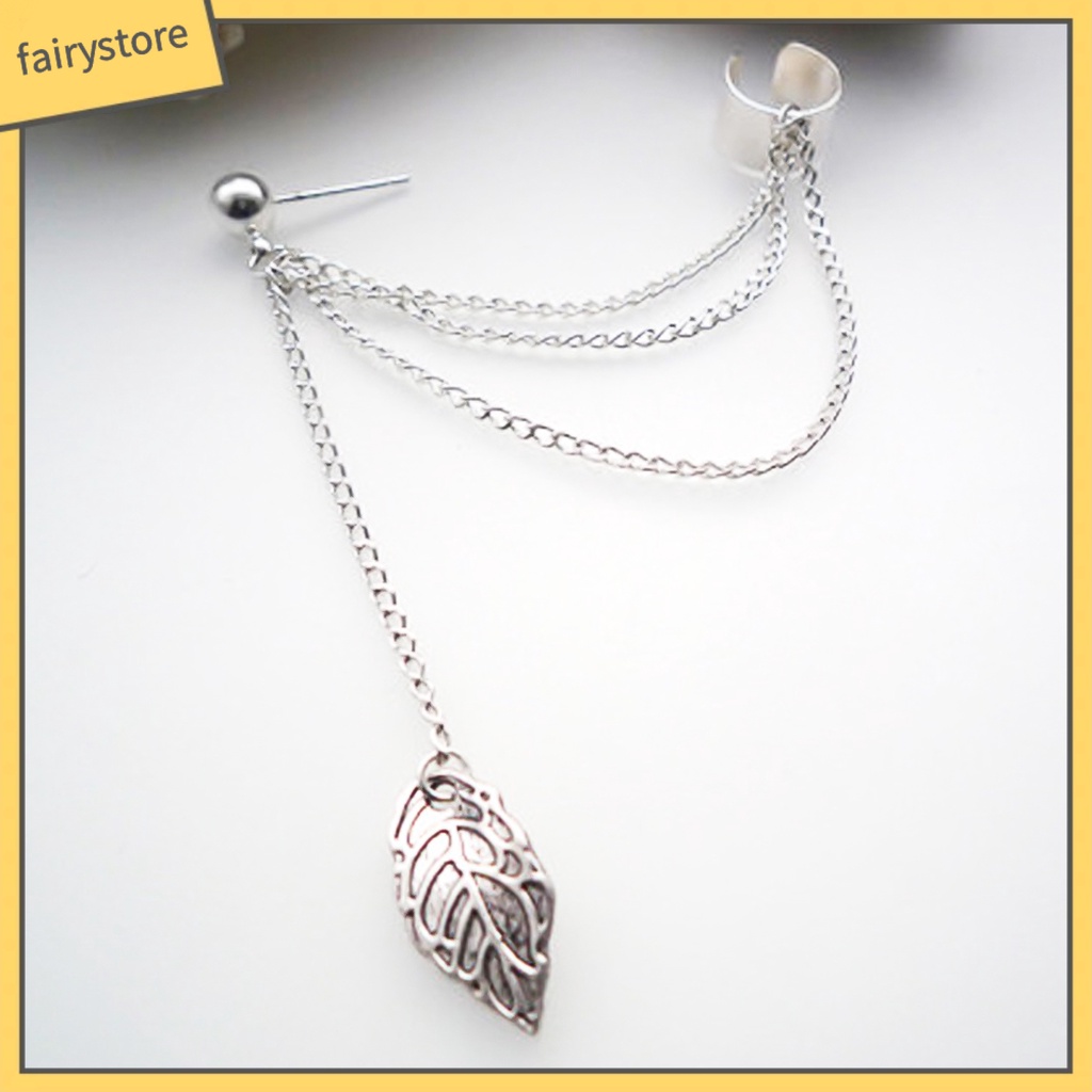 1 Đôi Bông Tai Hình Chiếc Lá Nhiều Lớp Màu Sắc Trơn Không Gây Kích Ứng Phong Cách Vintage Dành Cho Nữ