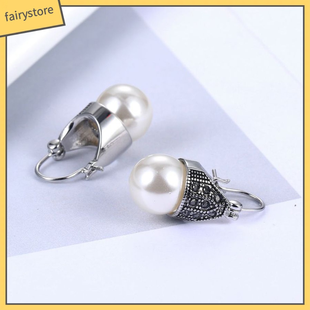 Bông Tai Đính Ngọc Trai Giả Phong Cách Vintage Dành Cho Nữ