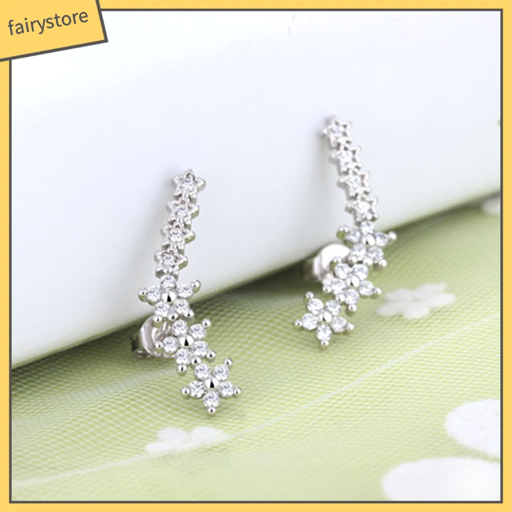 Khuyên Tai Đính Đá Zircon Hình Ngôi Sao Ngọt Ngào Thời Trang Cho Nữ