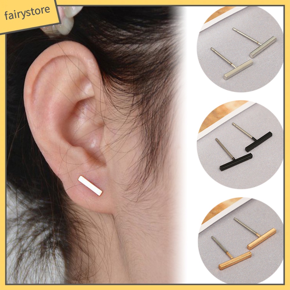 Bông Tai Hình Chữ T Bằng Hợp Kim Thời Trang Dành Cho Nam Và Nữ