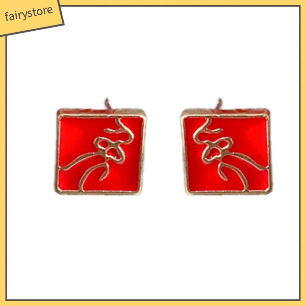 Set 3 Đôi Khuyên Tai Hình Thỏ Hoạt Hình Phong Cách Trung Hoa Ngọt Ngào Cho Nữ