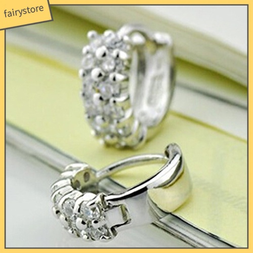 Bông Tai Tròn Đính Đá Hai Hàng Thời Trang