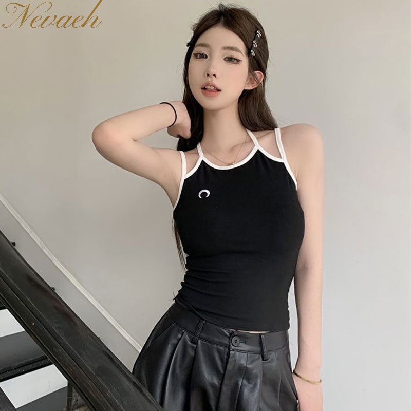 Áo Thun Không Tay Hở Lưng Ôm Dáng Phong Cách Hàn Quốc Cho Nữ