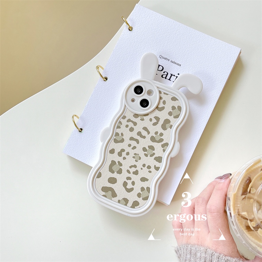 Ear CaseỐp Điện Thoại TPU Mềm Họa Tiết Da Báo Sành Điệu Cho IPhone 14 13 12 11 Pro Max X XR Xs Max