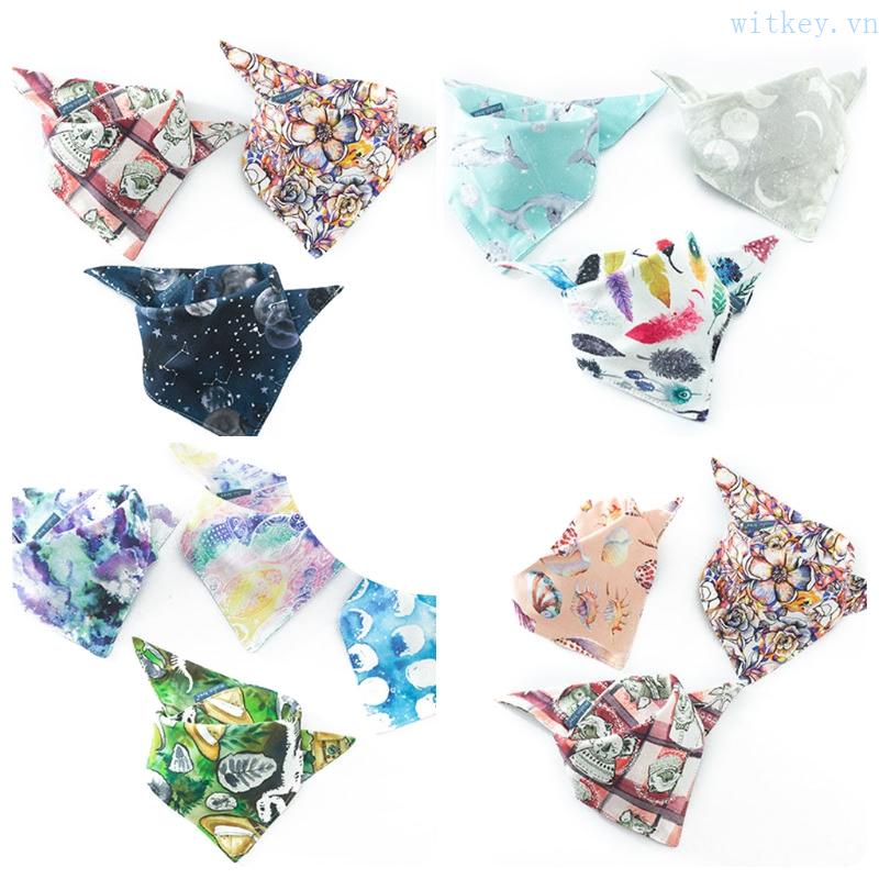 Yếm Ăn Cotton Hình Tam Giác Thấm Hút Tốt Tiện Dụng Cho Bé Sơ Sinh