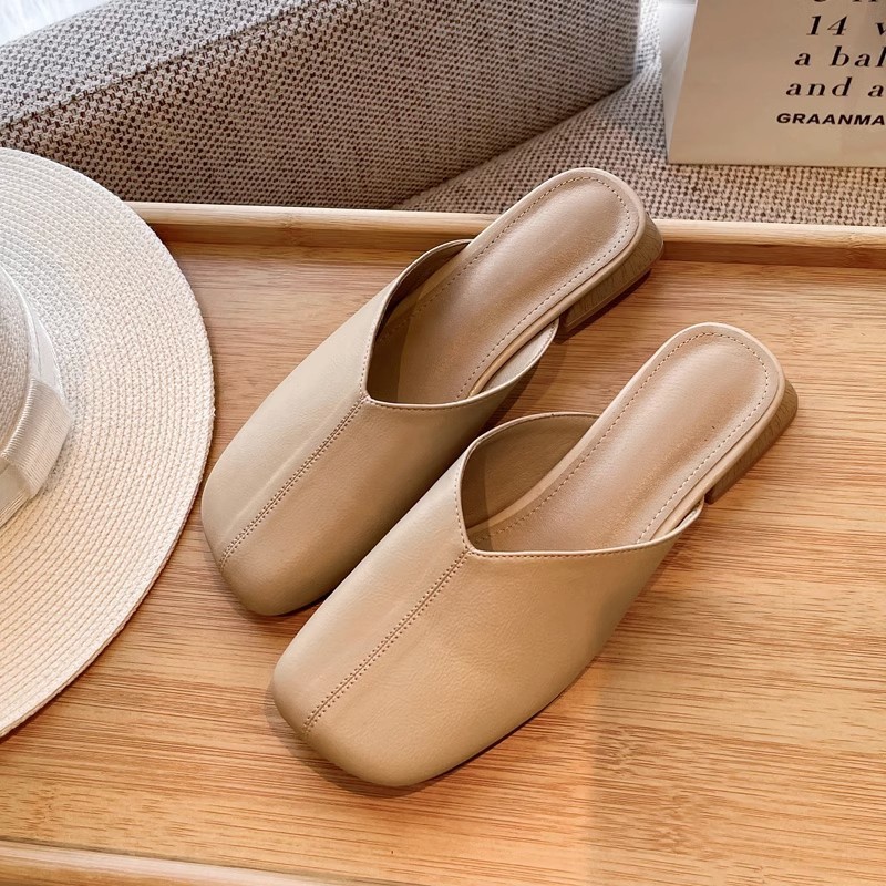 Duoya Giày Lười Đế Phẳng Bít Mũi Bằng Da Mềm Thời Trang Mùa Hè Cho Nữ [Hàng Có Sẵn] Miễn Phí Vận Chuyển