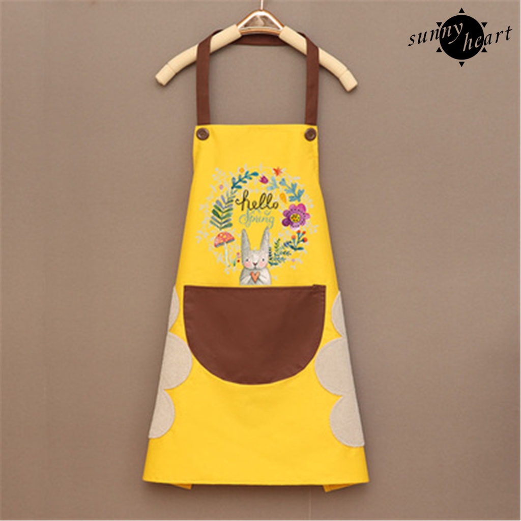 Tạp Dề Hình Thỏ Hoạt Hình Chống Nước Chống Dầu Có Thể Lau Chùi Cho Nhà Bếp